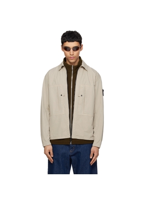 Stone Island Beige 1200005 Mercerized Organic Cotton Ripstop Jacket
