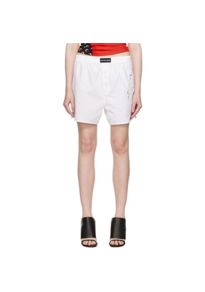 Marine Serre White Regenerated Household Linen Shorts