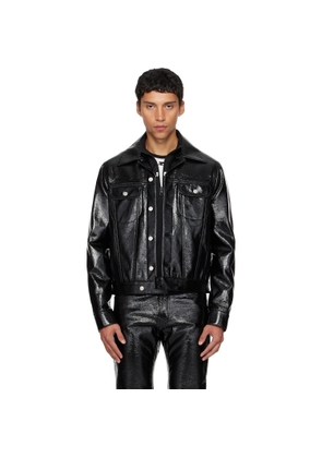 Courrèges Black Vinyl Trucker Jacket