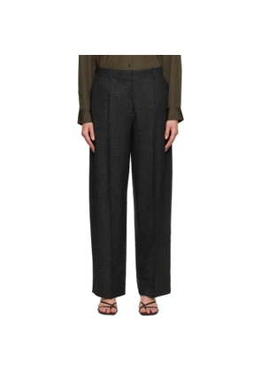TOTEME Gray Wide Flannel Trousers