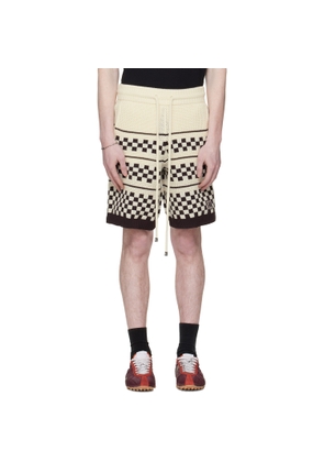 AMIRI Off-White & Brown Checkered Mesh Shorts