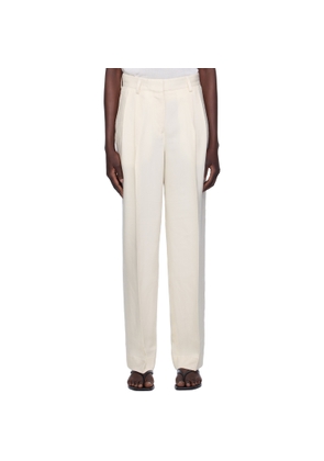 TOTEME Beige Double-Pleat Fluid Trousers