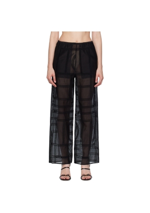TOTEME Black Monogram Crochet PJ Lounge Pants