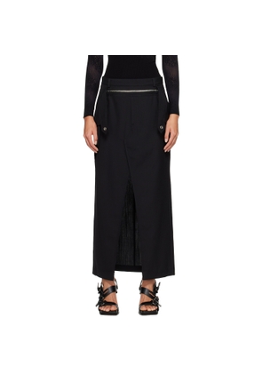 Dion Lee Black Zip Midi Skirt