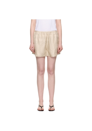 TOTEME Off-White Monogram Silk PJ Shorts