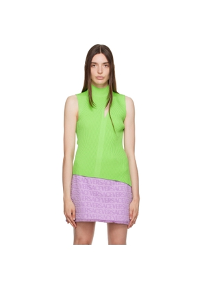Versace Green Slashed Turtleneck