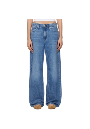 rag & bone Blue 'The Logan' Mid-Rise Wide Leg Jeans