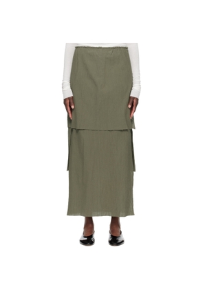 Lauren Manoogian Khaki Raw Layer Maxi Skirt