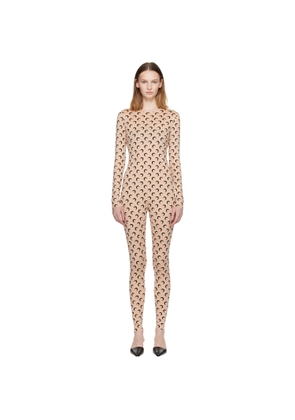 Marine Serre Tan Recycled Jersey Moon Catsuit