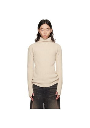 EGONlab Beige Knit Hoodie