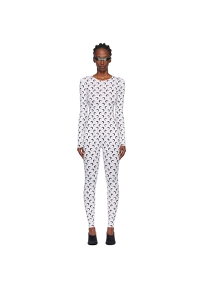 Marine Serre White Recycled Jersey Moon Catsuit