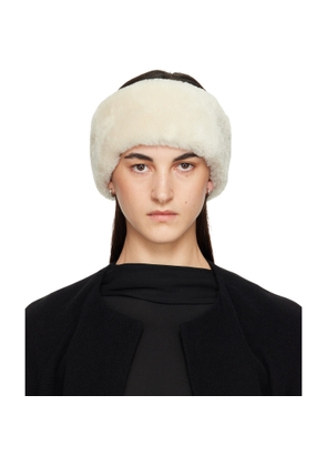 TOTEME Off-White Double-Sided Shearling Headband