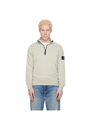 Stone Island Gray 6100070 Organic Cotton Fleece Sweatshirt