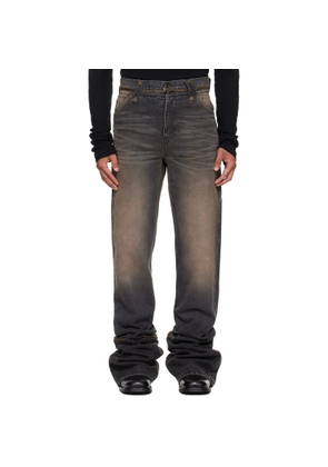 EGONlab Black & Brown Fitted Jeans