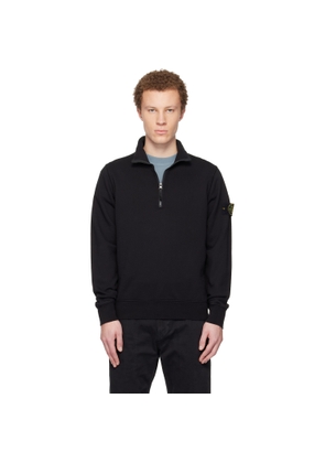 Stone Island Black 6100070 Organic Cotton Fleece Jacket