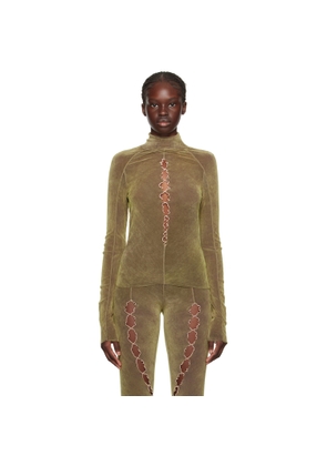 Rui Khaki Cutout Turtleneck