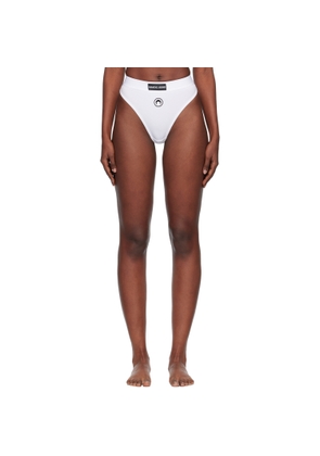 Marine Serre White Moon Logo Stretched Jersey High-Waist Briefs