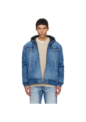EGONlab Blue Hooded Denim Jacket