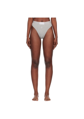 Marine Serre Gray Moon Logo Stretched Jersey High-Waist Briefs