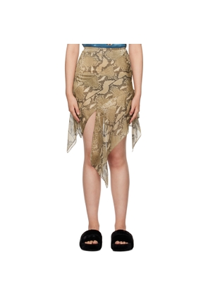 Stella McCartney Brown Printed Midi Skirt