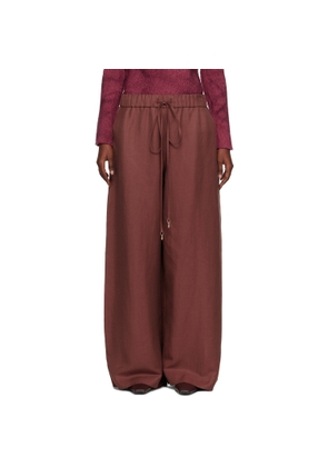 Gabriela Hearst Burgundy Gelos Wide-Leg Trousers