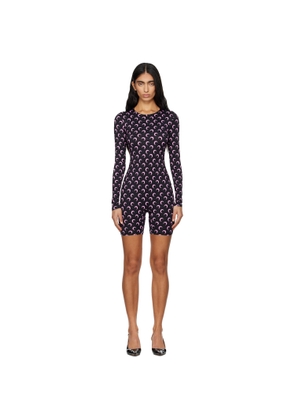 Marine Serre Black Moon Printed Jersey Jumpsuit
