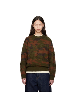 Dime Khaki & Brown Camo Chenille Knit Sweater