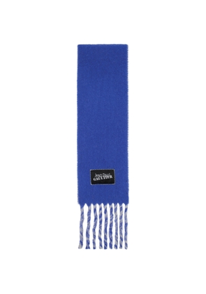 Jean Paul Gaultier Blue & Gray Logo Patch Scarf