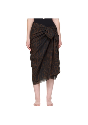 TOM FORD Brown Pareo Wrap Cover-Up Skirt