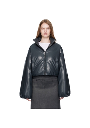 Nanushka Black Lilima Down Vegan Leather Jacket