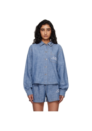 Off-White Blue Chambray Pajama Shirt