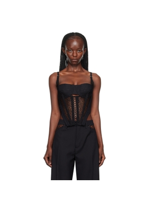 Dion Lee Black Lace-Up Corset Tank Top