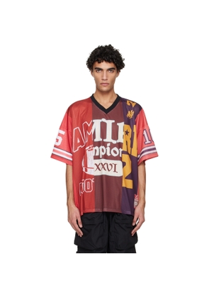 AMIRI Red Spliced Oversized Mesh T-shirt