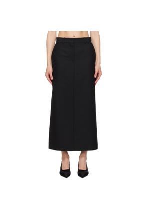TOTEME Black Low-Waist Straight Maxi Skirt