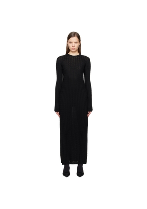 TOTEME Black Cable Knit Maxi Dress