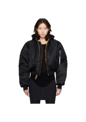 VETEMENTS Black & Orange Alpha Industries Edition Fitted Reversible Bomber Jacket