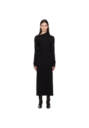 TOTEME Black Draped Jersey Maxi Dress