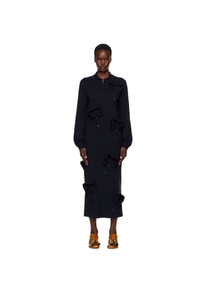 Moschino Navy Multi Collar Maxi Dress