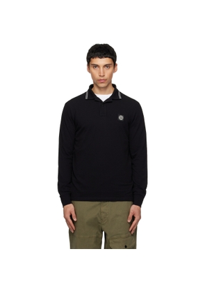 Stone Island Black 2200012 Organic Cotton Piqué Polo