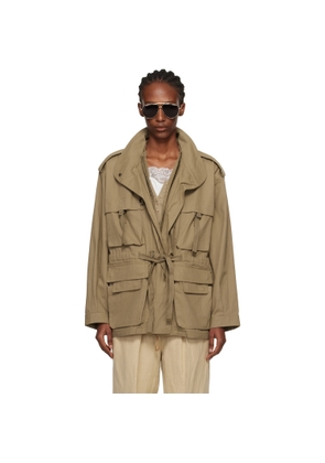 Isabel Marant Brown Beriza Cotton Canvas Jacket