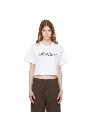 Off-White White Big Logo Bookish Crop T-shirt
