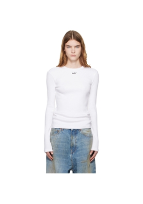 Off-White White 'OFF' Stamp Rib Long Sleeve Crew T-shirt