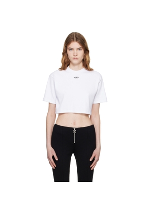 Off-White White 'OFF' Stamp Rib Cropped T-shirt