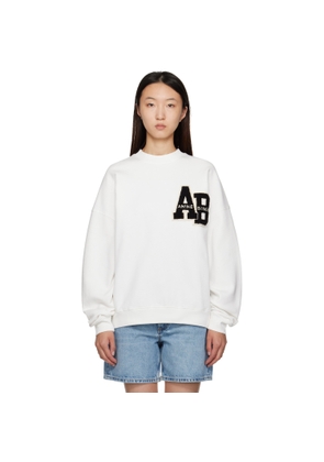 ANINE BING Off-White Miles Oversized Letterman Sweatshirt