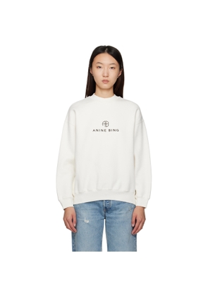 ANINE BING Off-White Jaci Monogram Sweatshirt