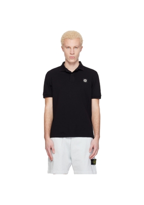 Stone Island Black 2200008 Organic Cotton Piqué Stretch Polo
