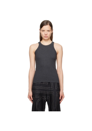 TOTEME Gray Curved Rib Tank Top