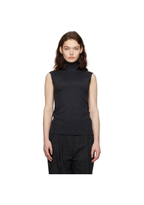TOTEME Gray Sleeveless Scarf Knit Tank Top