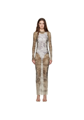 Jean Paul Gaultier Beige 'The Long Médaillon' Maxi Dress