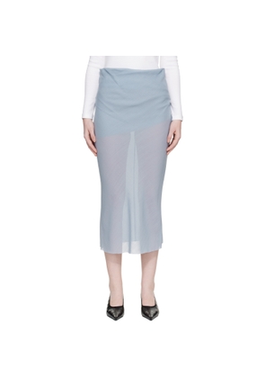 Rier Blue Wool Gaze Draped Midi Skirt